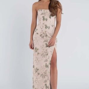 Jenny Yoo Mercy Enchanted Floral Embroidery Strapless dress